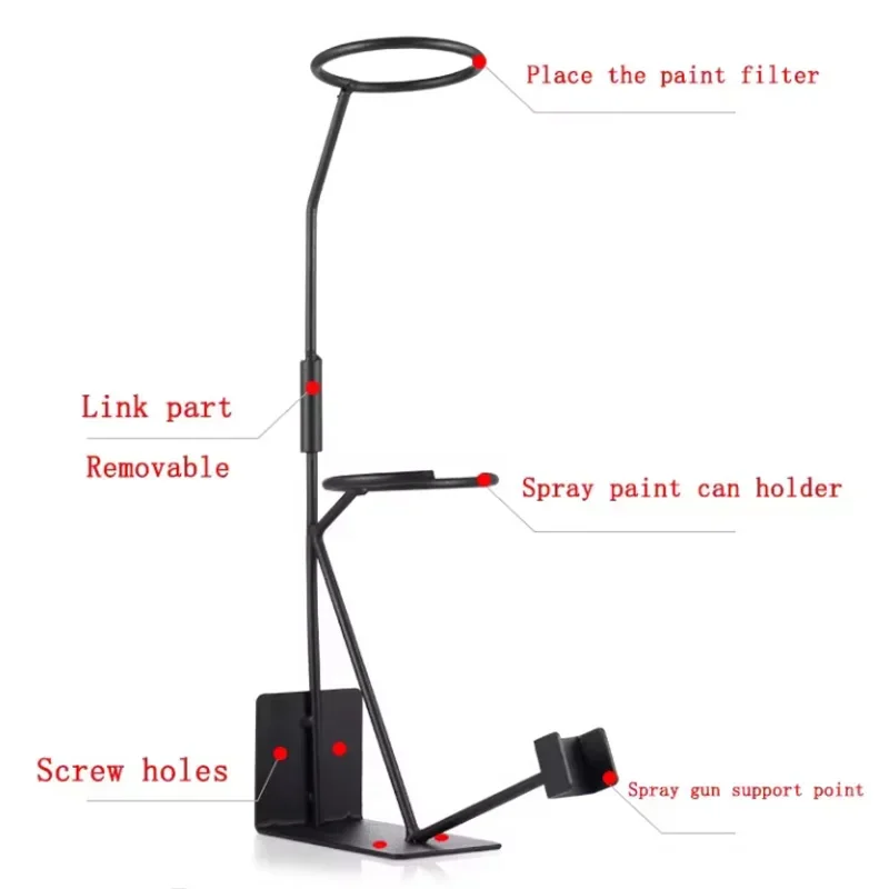 Car Paint Spray Gun Stand with Magnet Funnel Tool - Wall Mount Bracket Hardware Furniture for Spray Gun Organization