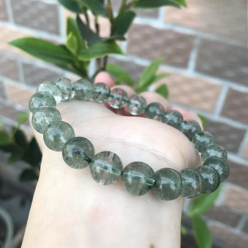 Green Ghost Crystal Melaleuca Single Ring Bracelet