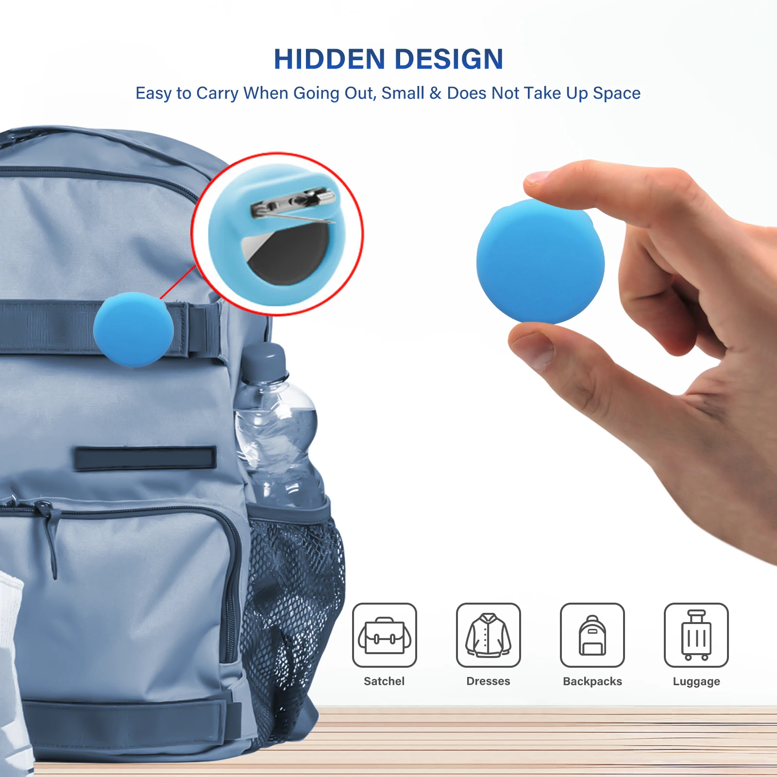 AirTag Hidden Protector Cover Silicone Tracker Case AirTag Anti-Lost Holder with Invisible for Kids, Elderly, Luggage, Clothing