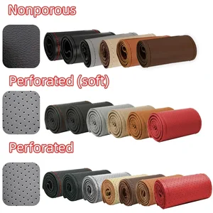 Capa universal para volante de carro, 38cm, couro, envoltório com melhor aderência esportiva para homens e mulheres, formato d, suv, carro 6 principais vendas capa volante girly - №4