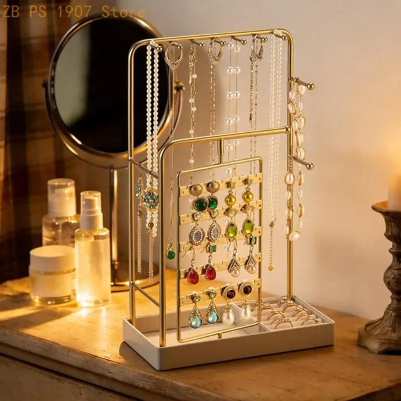 Rotating Earring Holder Stand for Vanity Jewelry Storage Use 55KA