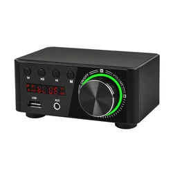 Mini Audio HiFi Bluetooth 5.0 Power Class D Amplifier Tpa3116 Digital Amp 50W*2 Home Audio Car Amplificador De Som USB/AUX IN