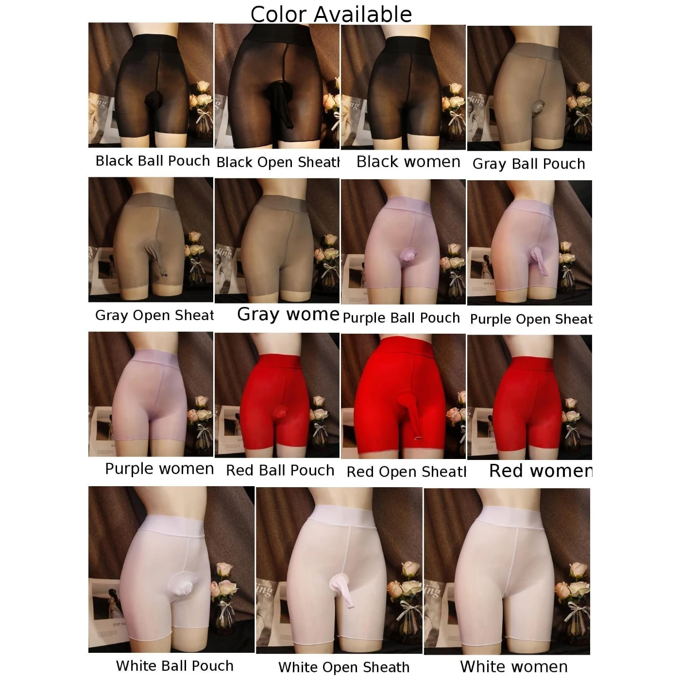 Shiny Ultra-Thin Sheer Pantyhose Men Penis Pouch Underwear Plus Size Open/Close JJ Sheath Tights Erotic Shorts Males