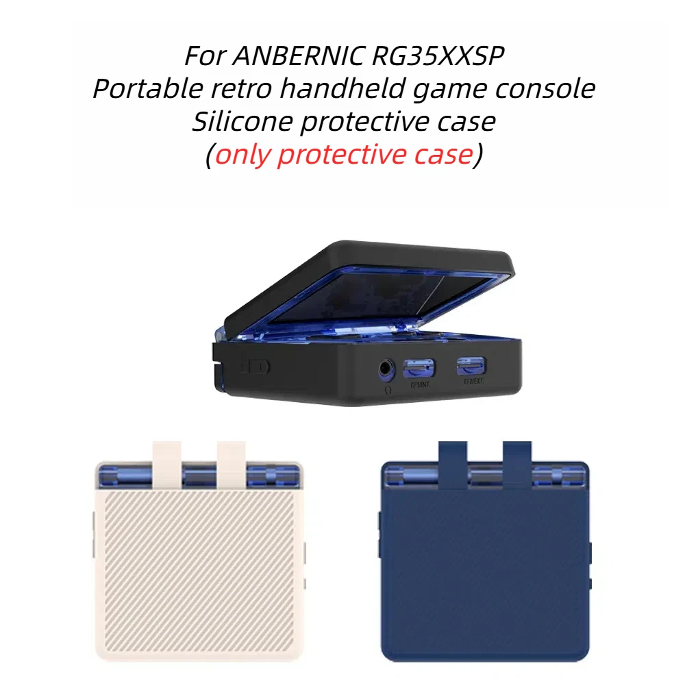 

Silicone Protective Cover with Lanyard Anti-Slip Case Solid Color Portable Cover for RG35XXSP Handheld Game Console