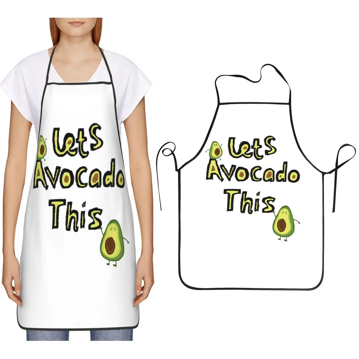 

Let's Avocado This Apron Chef Cooking Cuisine Tablier Bib Kitchen Cleaning Pinafore for Women Men Painting