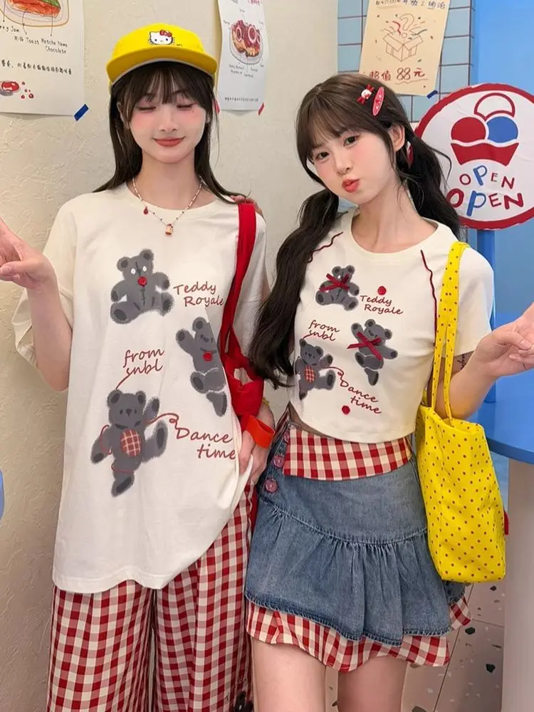 American Fake Two-piece Design-sensory Denim Skirt Women 2025 Summer New Y2k Hot Girls Slim A-line Short Skirt