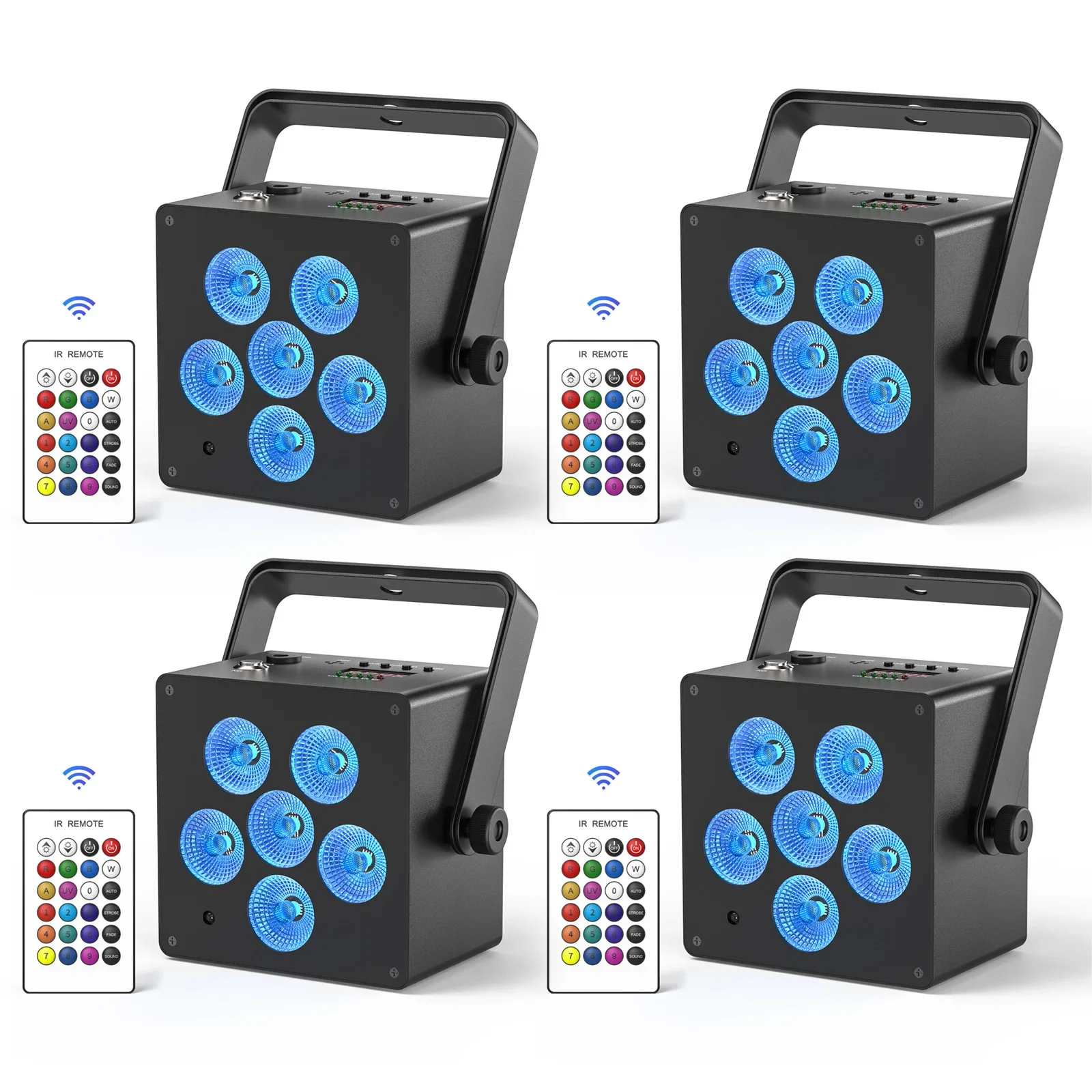 

4PCS 50W LED Highlight Par Light 6x6W 6 in 1 RGBWAUV Stage Light DMX512 Remote Control DJ Disco Party Stage Effect Lamp