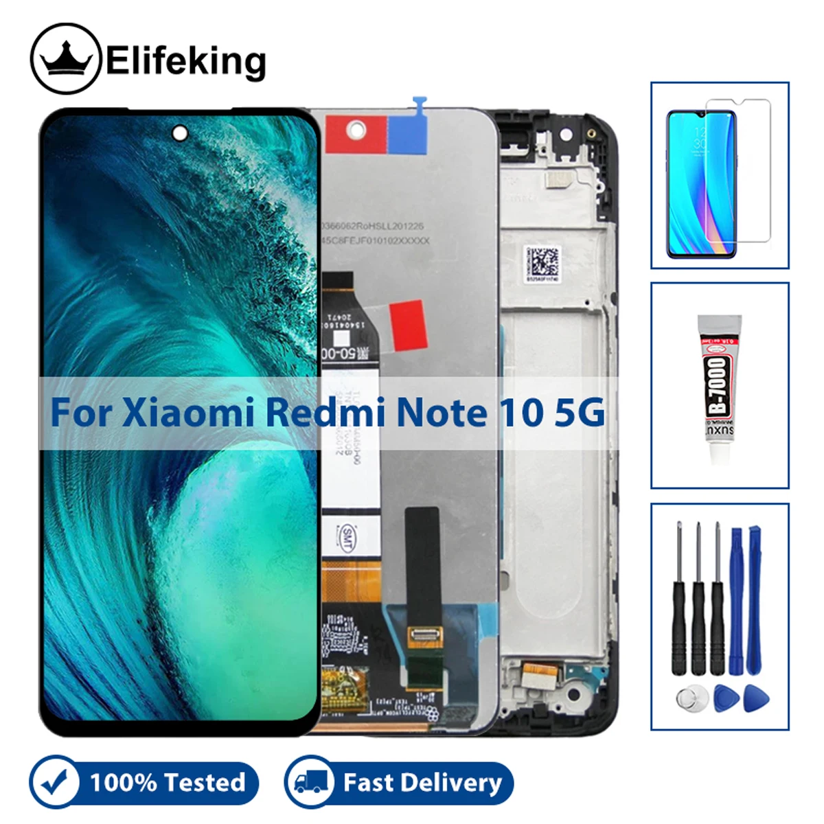 

ЖК-дисплей для Xiaomi Redmi Note 10 5G ЖК-дисплей сменный сенсорный экран с рамкой Запчасти для Redmi Note 10 5G M2103K19G LCD