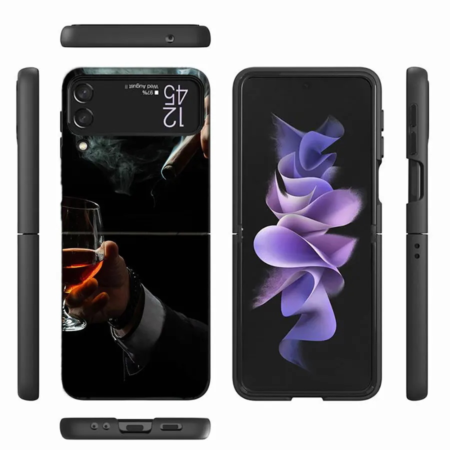 Russian Mafia Phone Case For Samsung Galaxy Z Flip 6 4 3 5G Funda Black Coque Hard PC Luxury Cover Z Flip 5 Capa Fashion Capa