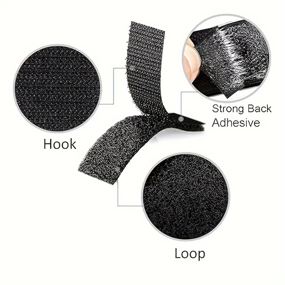 12/24 pairs Strong Adhesive Hook and Loop Strips Polyamide Material Easy Install No Damage for Home Office Organization Hanging