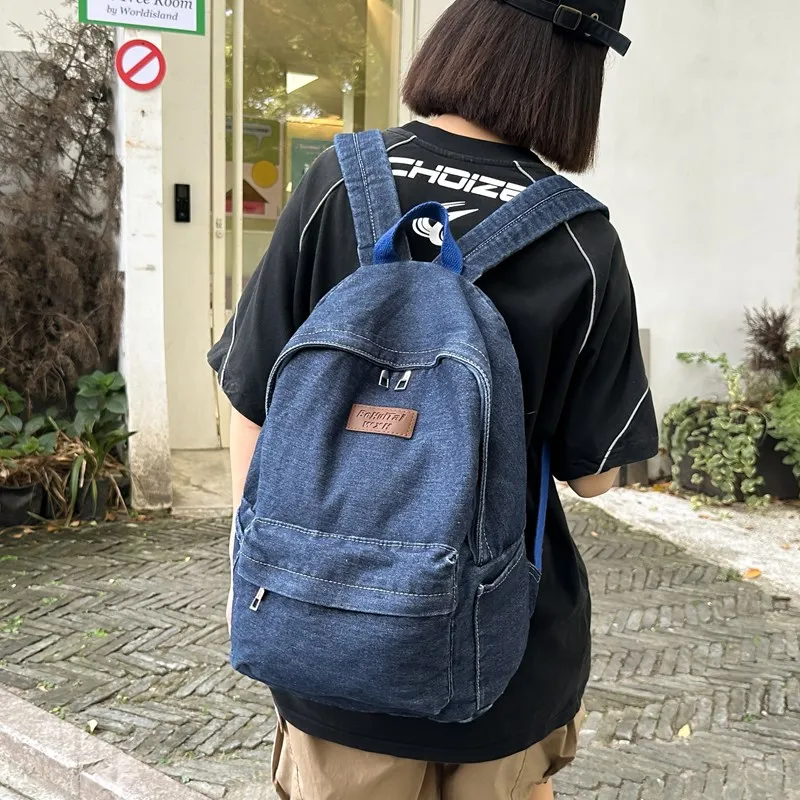 High-quality Denim Ladies Backpacks New Women Schoolbags 2024 Spring Youth Laptop Backpacks Travel Bag Mochilas De Mujer