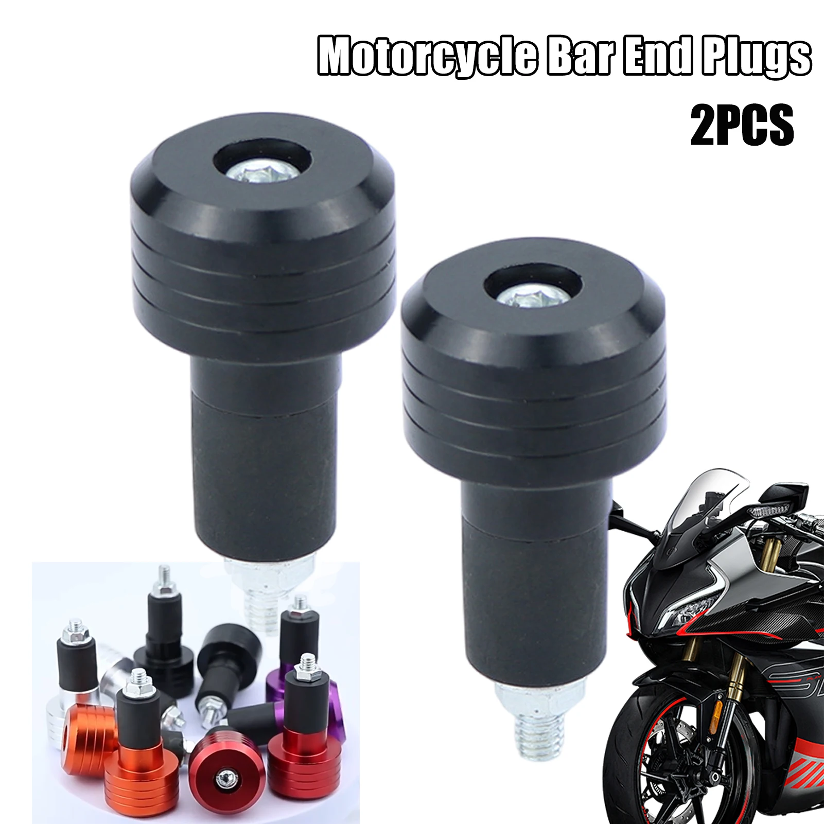 

Motorcycle Bar End Plugs 2X Alloy Handlebar Grips Caps Motorbike Grip Plug Handle Bar Slider Caps Weight Plugs For Motorbike