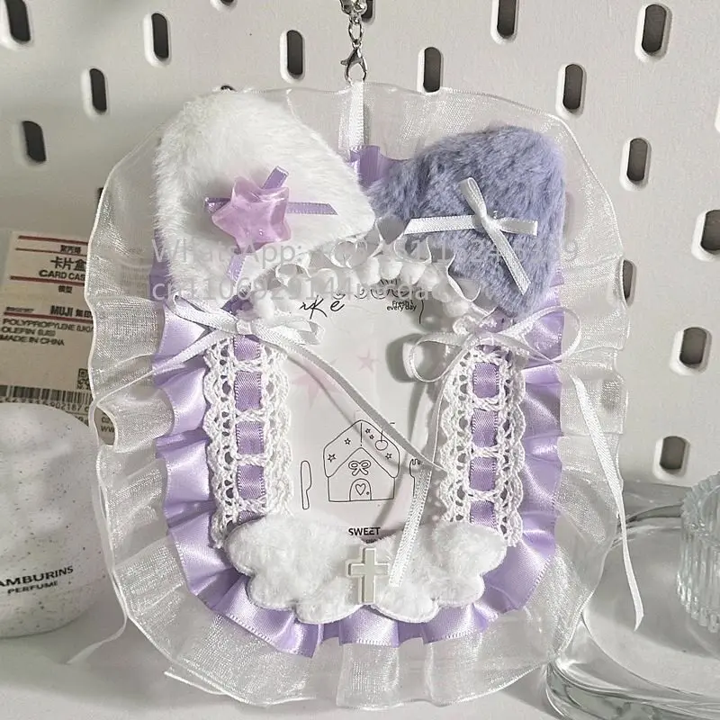 

3 inch small card photo lace lace card holder DIY finished product two-dimensional kpop card holder Polaroid display 1 piece