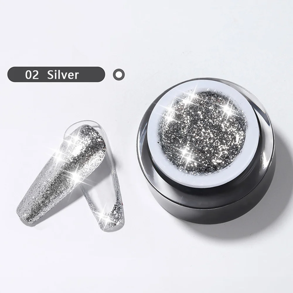 Vendeeni 4 Colors Sequins Platinum Painting Gel Nail Polish UV LED Soak Off Shiny Glitter Golden Rose Silver Metal Nail Varnish view 5
