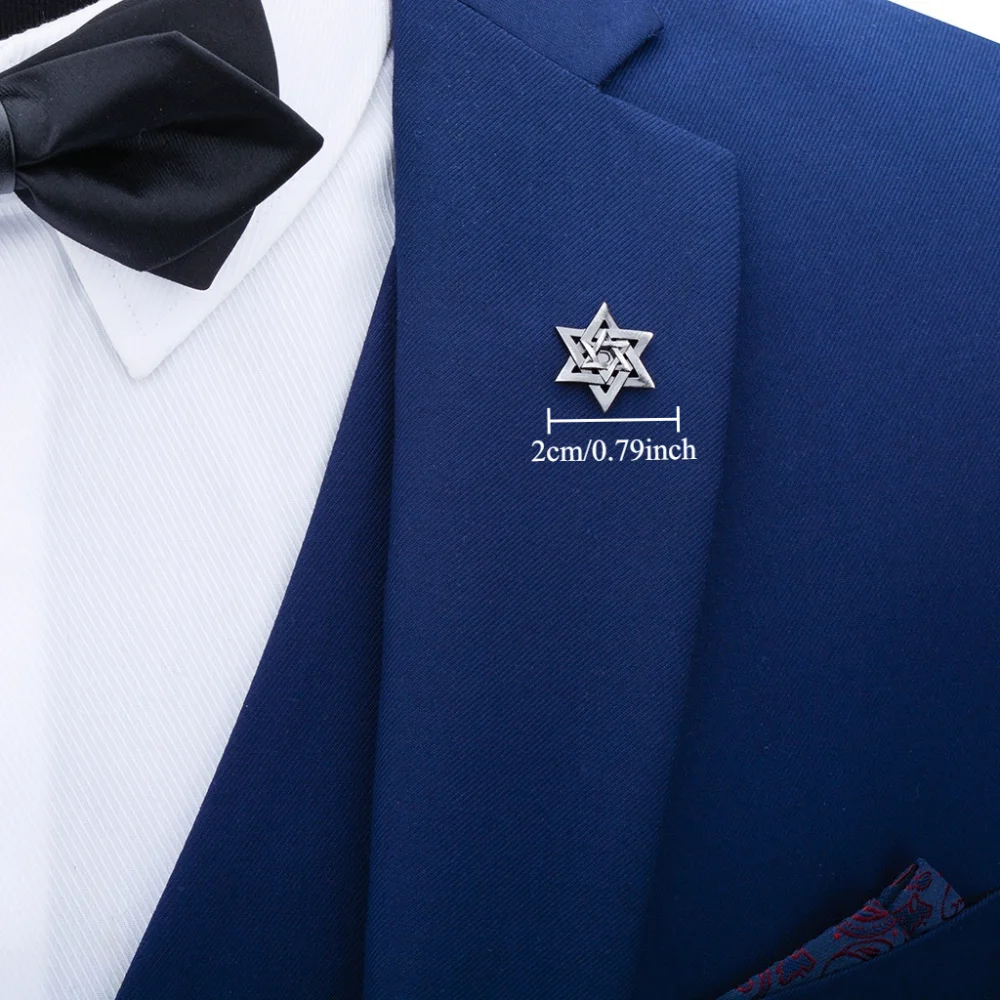 Vintage Hexagonal Star Brooch Cufflinks Men's Formal Shirt Sleeve Studs Business Banquet Formal Suit Shirt Cufflinks Accessories