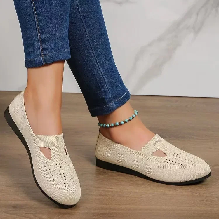 

Women's Shoes Summer Breathable Hollow Casual Flat Shoe Ladies Comfort Light Sneaker Socks Women Slip on Loafers Zapatillas Muje