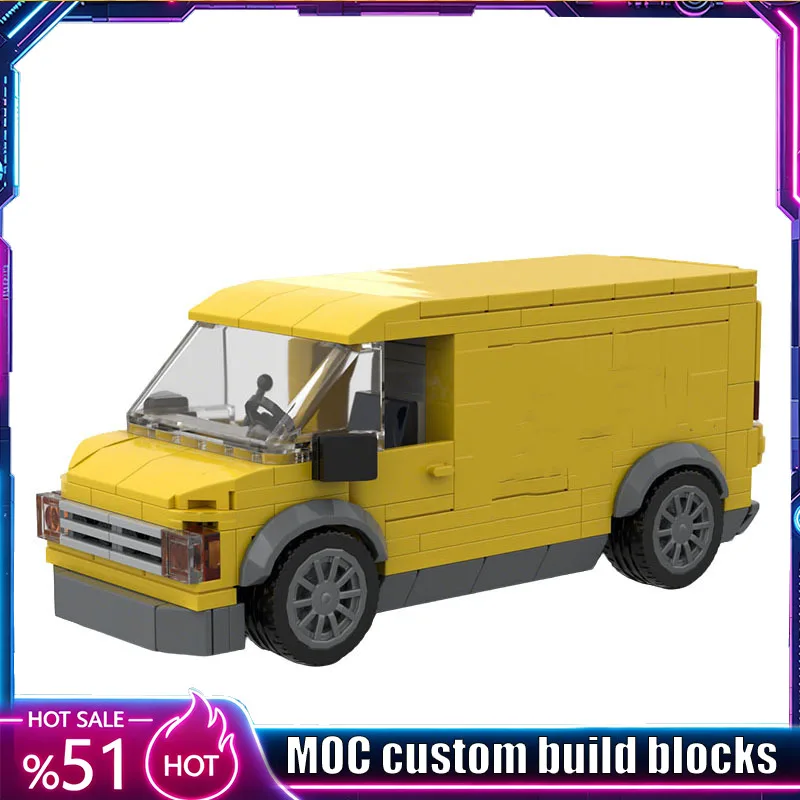 265Parts Mobile Locksmithing Van Yellow Vehicle Model MOC Custom Puzzle DIY Assembly Building Blocks Creative Toy Service Gift