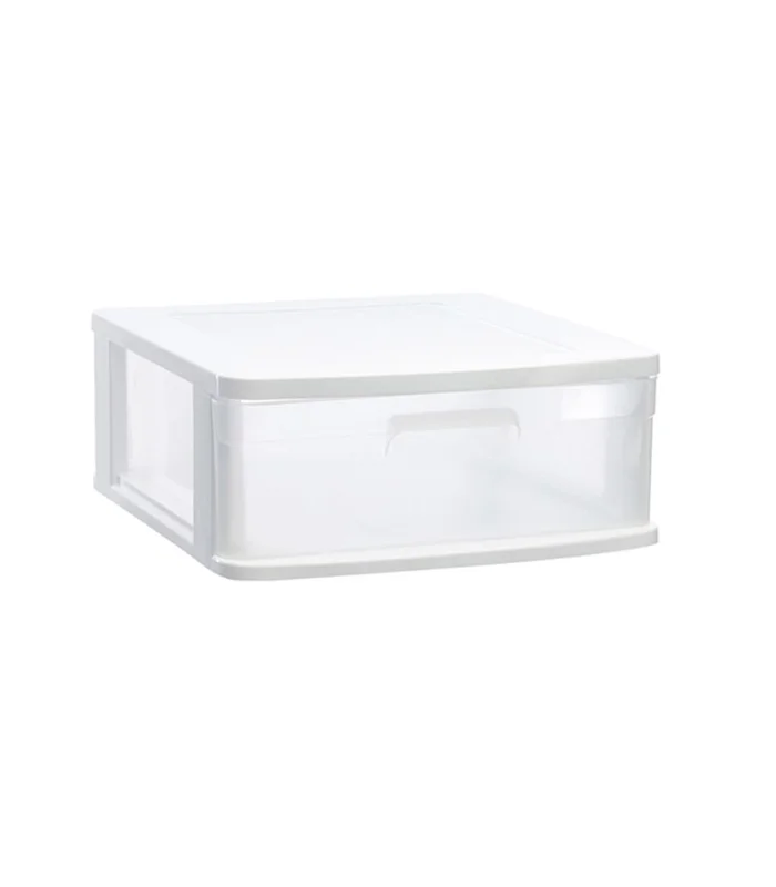 Tradineur sena 1 drawer drawer, 17,5x39x40 cm white plastic, opaque storage drawer, multipurpose auxiliary organizer