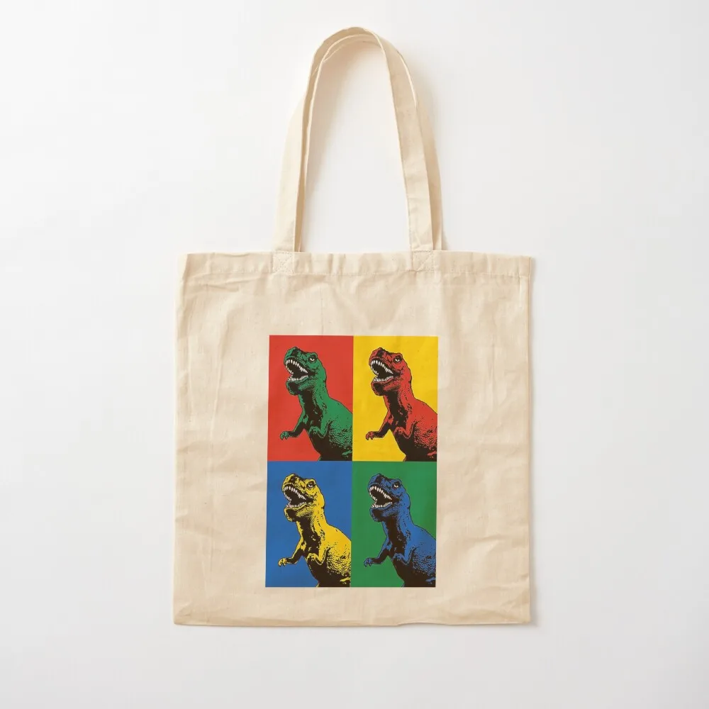 

andy warhol dino Tote Bag shopper bag woman foldable reusable bag Women's shopper Canvas Tote