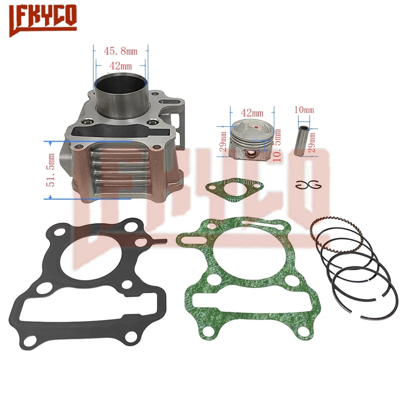 42 mm 65cc Racing Big Bore cilindersetmotor voor SYM Mio Allo Cello Orbit Fiddle 2 3 Symphony S-SR Symply II X-Pro 50cc XS142QMB