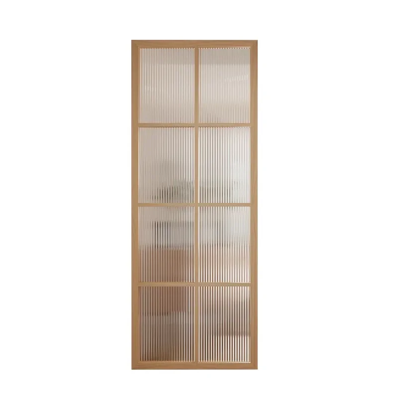 Japanese-style solid wood ultra-white Changhong glass screen partition living room log entrance modern simple grille