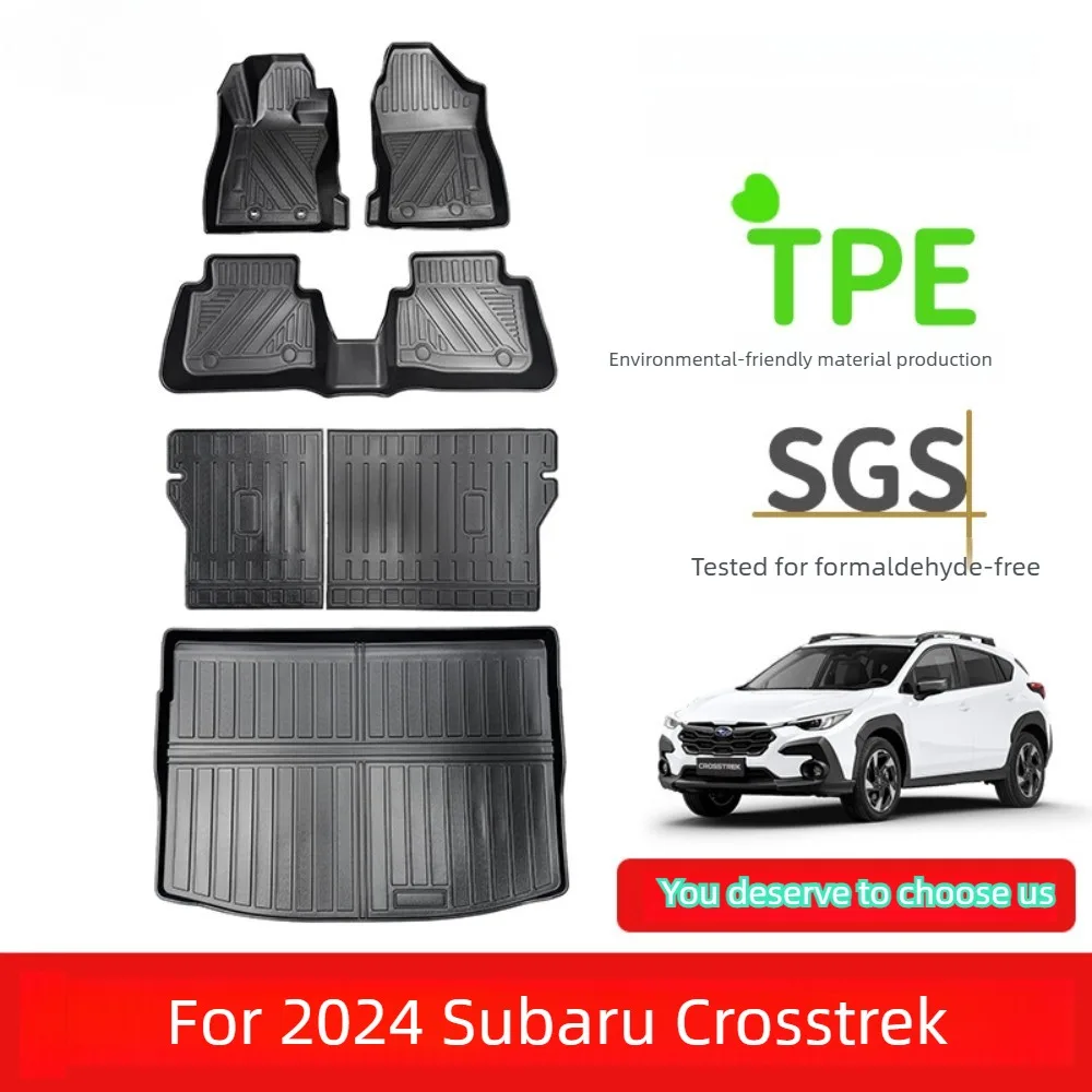 For 2024 Subaru Crosstrek (LHD) car rubber floor mats, made of TPE material, waterproof, wear-resistant, and odorless.