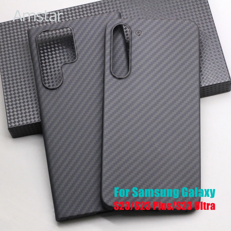 

Amstar Carbon Fiber Phone Case for Samsung Galaxy S23 Plus / S23 Ultra Cases Premium Aramid Fiber Ultra-thin Galaxy S23 Cover