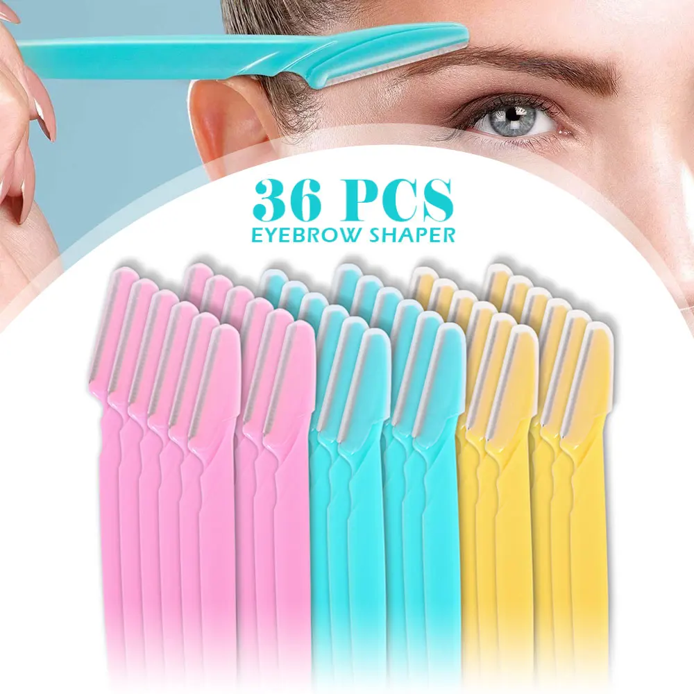 36 Pcs Eyebrow Trimming Kit Eyebrow Shaping Facial Epilator Neutral Eyebrow Shaver Exfoliating Brow Shaper Fashion Shaving Tools