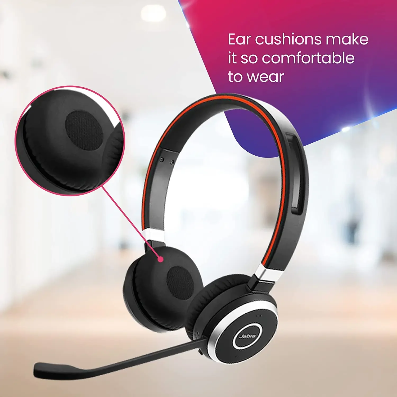 Jabra سماعات رأس لاسلكية بلوتوث ، تتطور 65 ، UC MS (Duo) SE