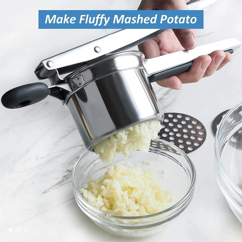 Stainless Steel Potato Ricer Manual Potato Masher With 3 Interchangeable Discs Fruit Juicer Lemon Squeezer