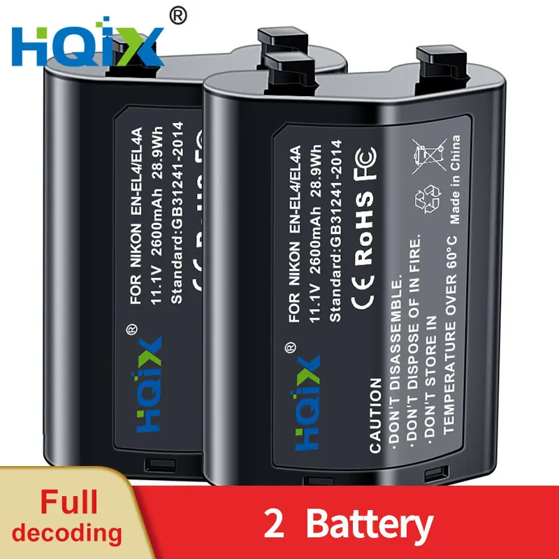 HqixニコンD3 D3X D3S D2X D2H D2XS D2HSカメラEN-EL4A充電器