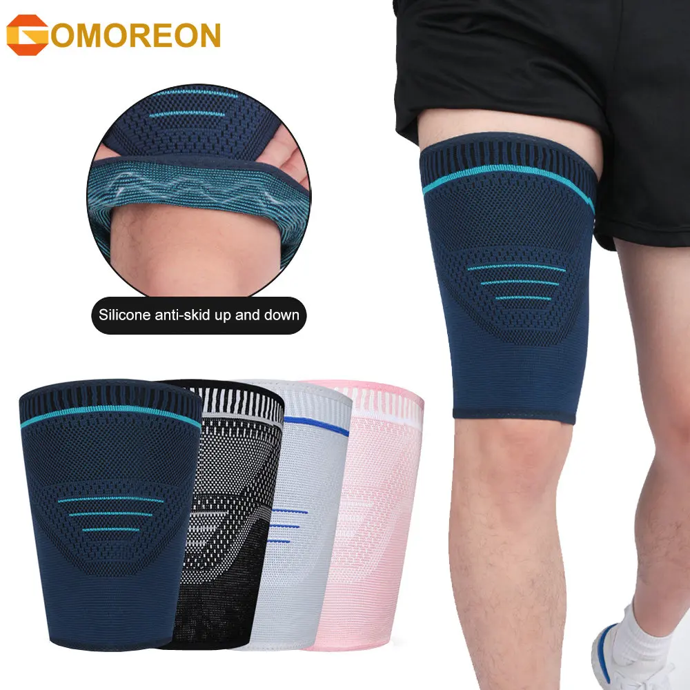 1Pcs Thigh Compression Sleeve, Hamstring Compression Sleeve for Quad Pain Relief & Recovery, Sports Thigh Support Protector