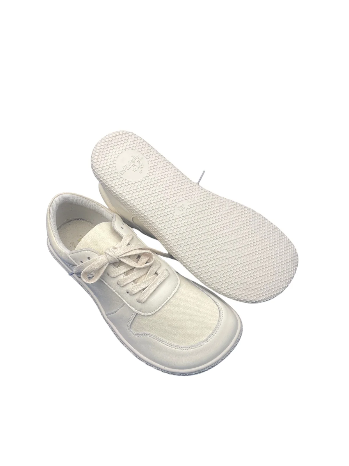 Tipsietoes  Barefoot Genuine Leather+Canvas Sneaker For Women Men Flat Soft Zero Drop Sole Wider Toe Box Flexible Light Weight