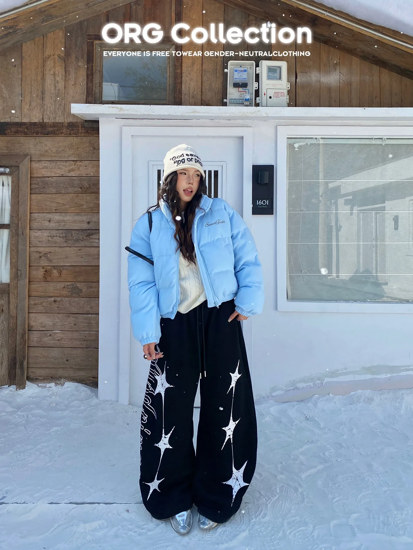 

American Sle Star Print Wide Leg Thiened Fce Casual Pants ex Loose Fit Streetwear Cotton Polyester Blend Trousers