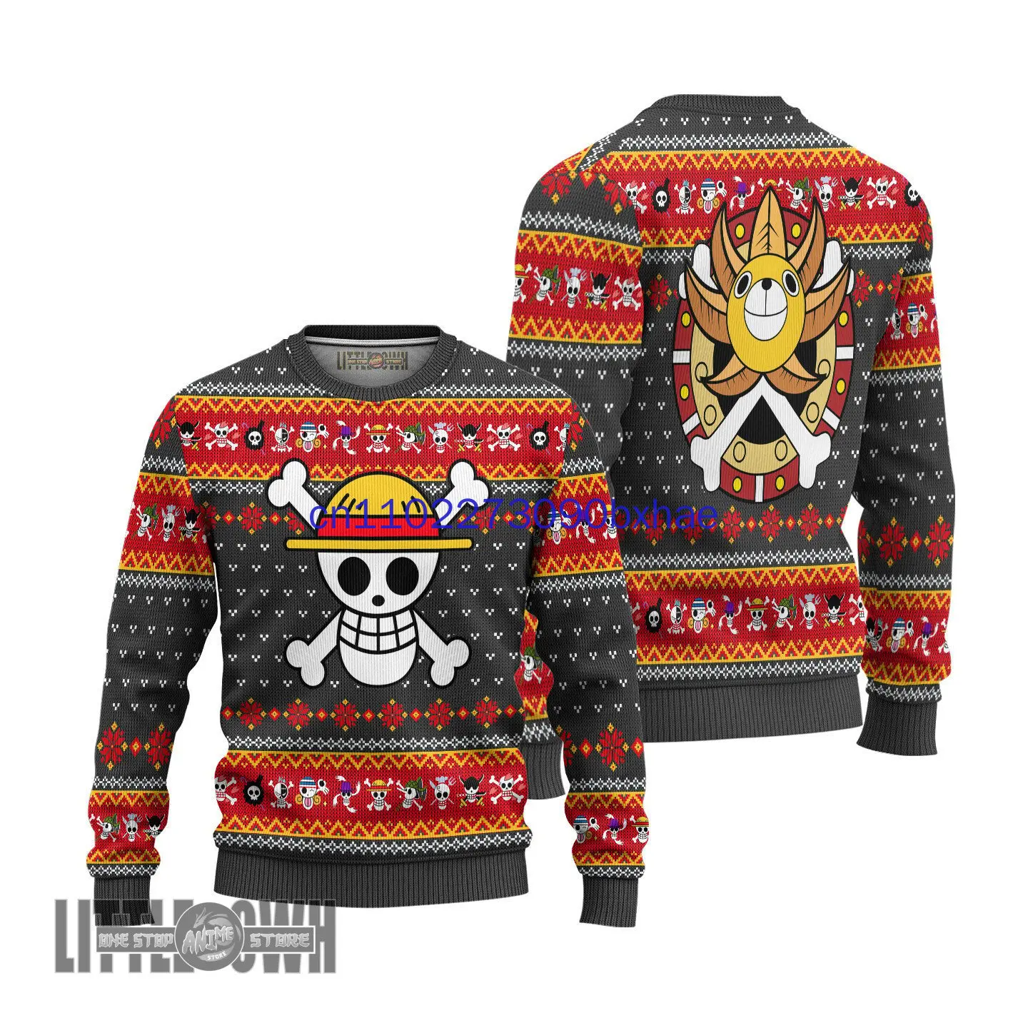 Świąteczny sweter One Piece na Boże Narodzenie 2025, brzydki świąteczny sweter, prezent, pulower Świętego Mikołaja, męska bluza 3D na jesień i zimę