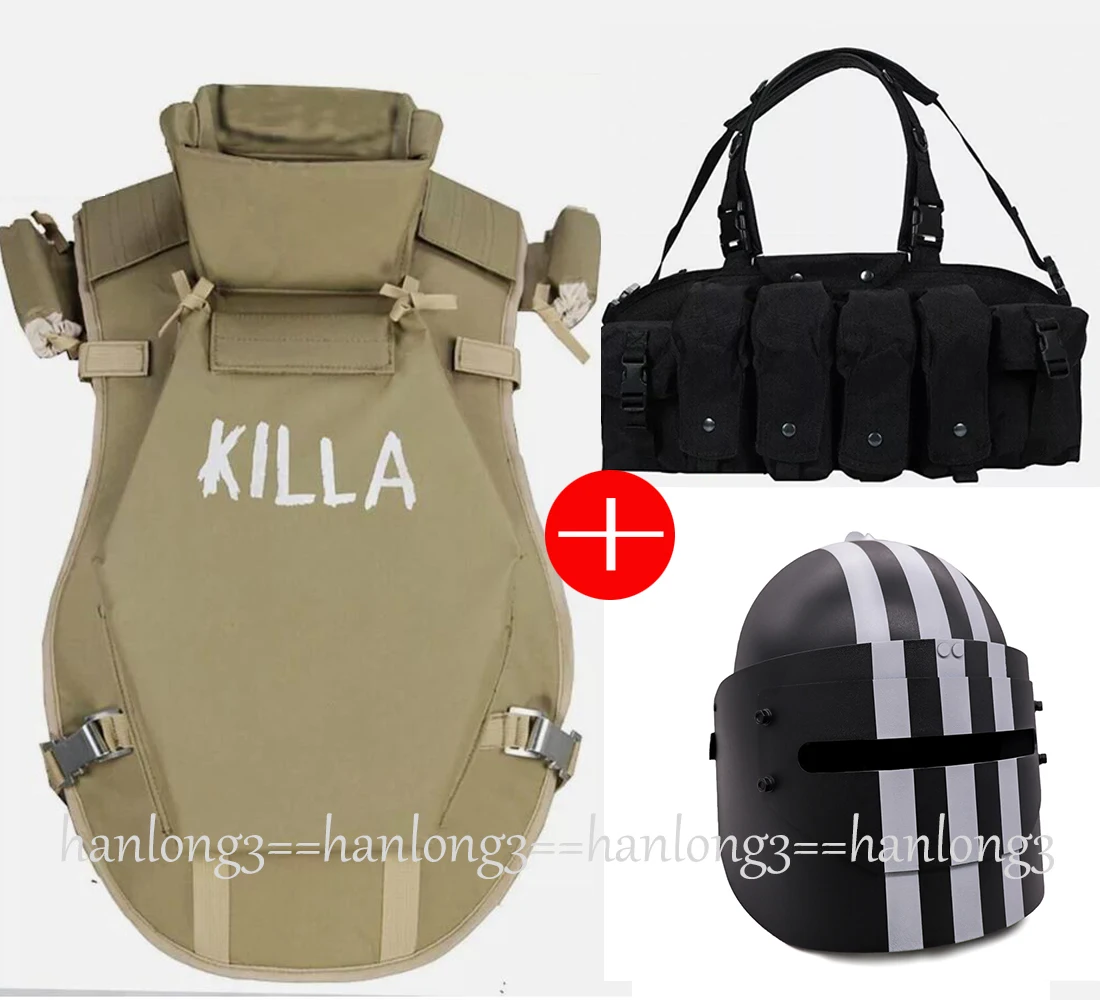 Куртка Russian Killa Armor Version, бронежилет, черная сумка с вешалками, тяжелый шлем MASKA, 6b13