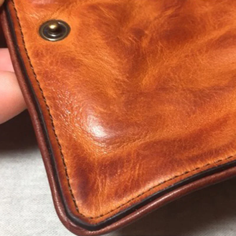 Aetoo original feito à mão nova planta de couro curtido para fazer cabeça antiga camada de couro dos homens curto dinheiro clipe moda fina bolsa retro