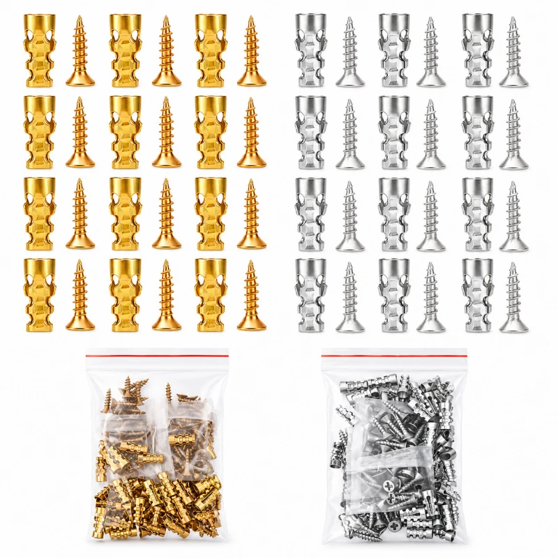 6x14mm Door Hinge Thread Repair Screws 30/60Pcs Short Expansion Wall Anchors for Cabinet Tile Stone Partition Stripped Fixer