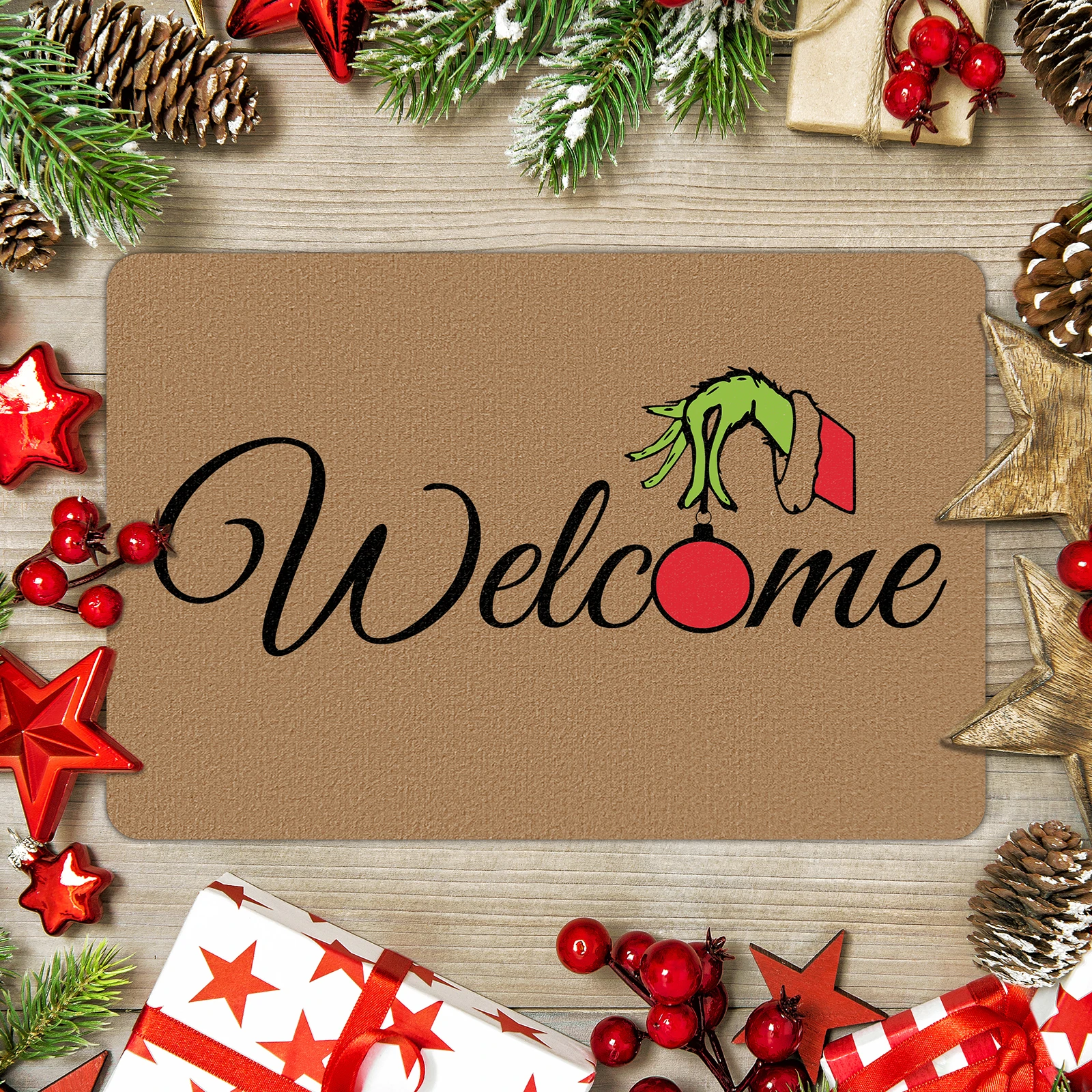 

Christmas Decoration Entrance Floor Mat Anti Slip Mat Carpet 2024 Merry Christmas Doormat New Year Gift Super Absorbent Rug