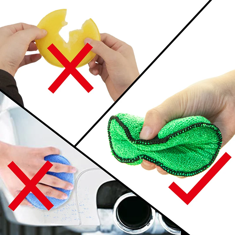 

Автомобильный восковой аппликатор из микрофибры, дизайн ремня для легкого контроля, чтобы наносить воск и полированная пенопластовая губка 5 дюймов