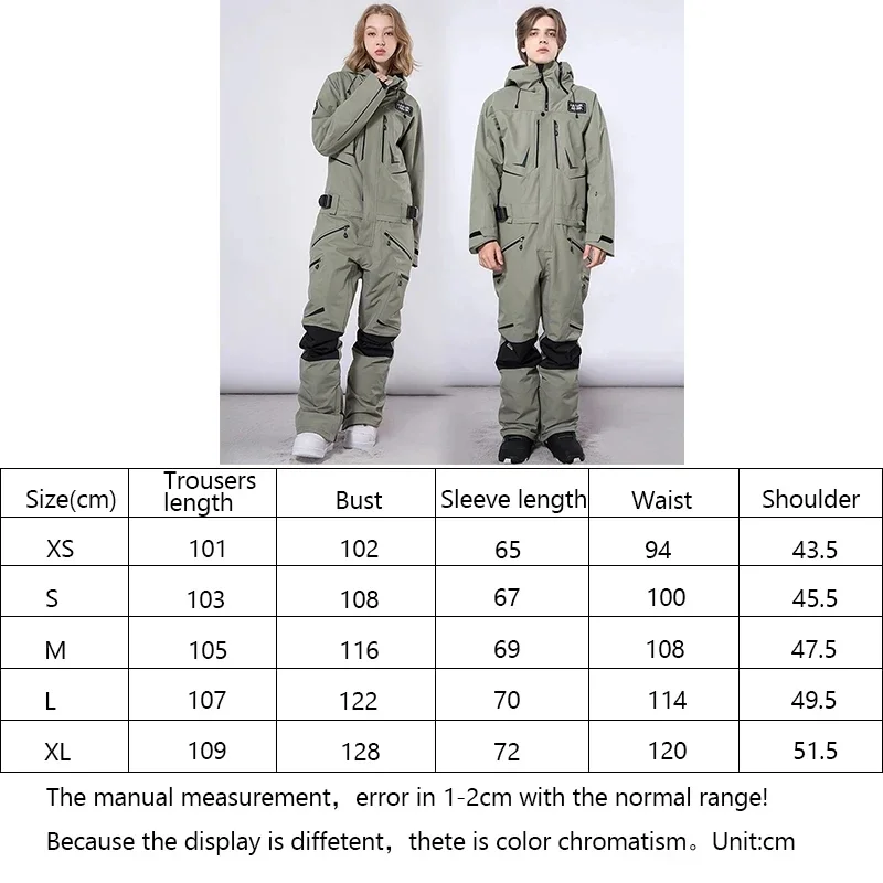 2024 new Windproof Mountain Snowboard Female Clothes Outdoor Waterproof Warm Ski Jumpsuit Woman Winter One Piece Men Snowsuit