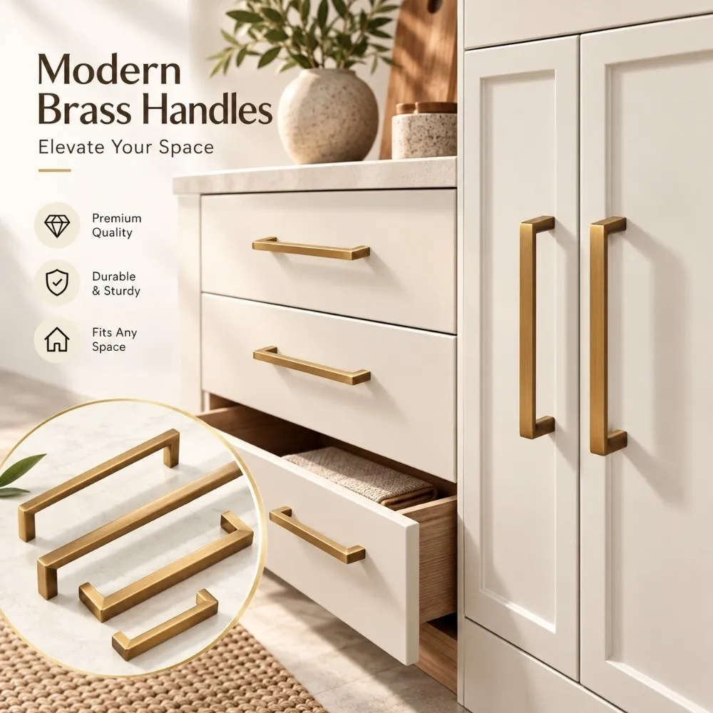 New Antique Bronze Cabinet Handles French Rounded Edges Drawer Pulls Minimalist DIY Friendly Furniture Knobs Wardrobe