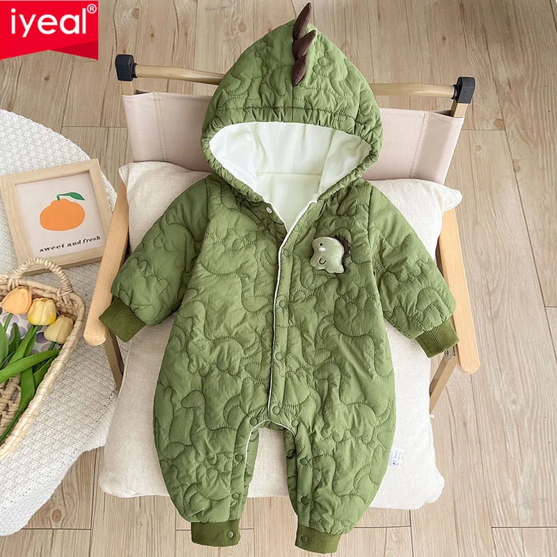 IYEAL الشتاء طفل دافئ الصوف سميكة بذلة الاطفال وزرة طفل الفتيات الفتيان مقنعين بذلة لحديثي الولادة السروال القصير #1