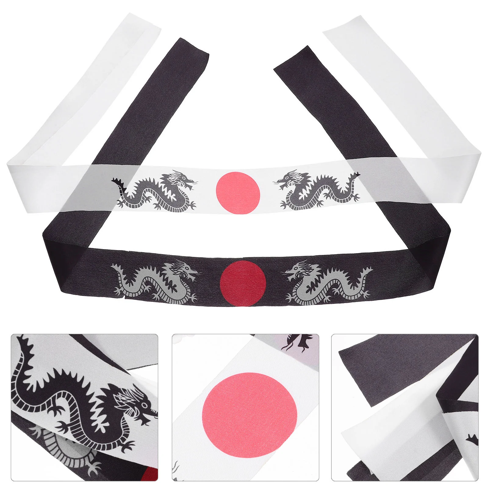 2 pçs japonês faixa de cabelo lenço sushi chef headwear corda bandana fornecimento poliéster karate esportes