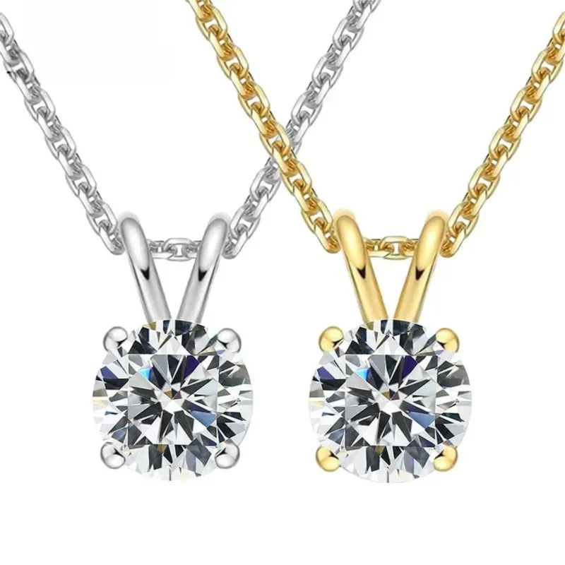 1-5ct D Color Moissanite Dia Woman Pendant Sier Necklace For Women Chains Party Bridal Fine Jewelry 925sterling Silver Necklace
