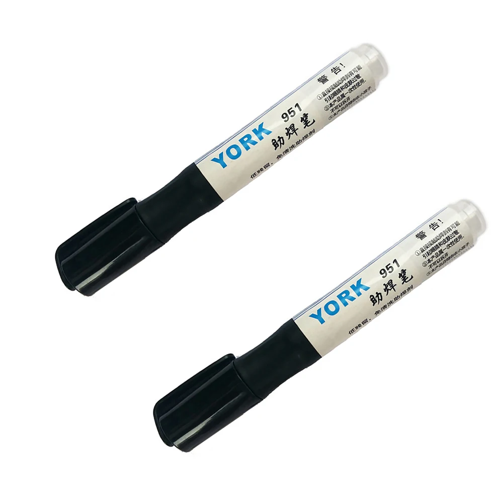 2Pcs York 951 Soldering Flux Pen Surface Mount Non-Clean Rosin Flux Pens For Fpc/pcb/bga DIY Solar Panel Electrical Repairment