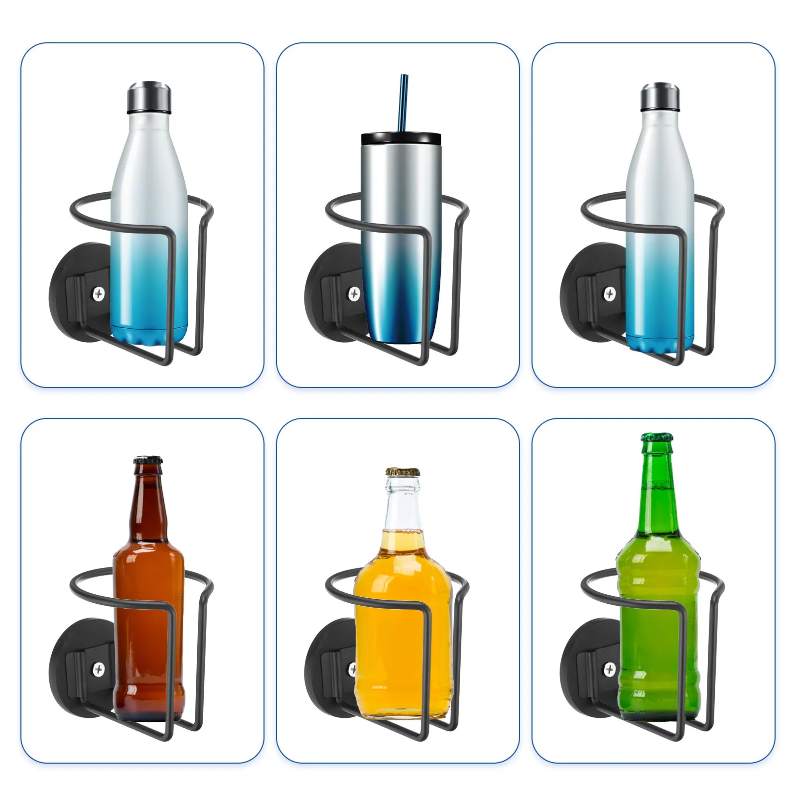 4 قطع حامل أكواب على شكل حلقة قارب عالمي مقاس 3 بوصات للقوارب، فضي #4