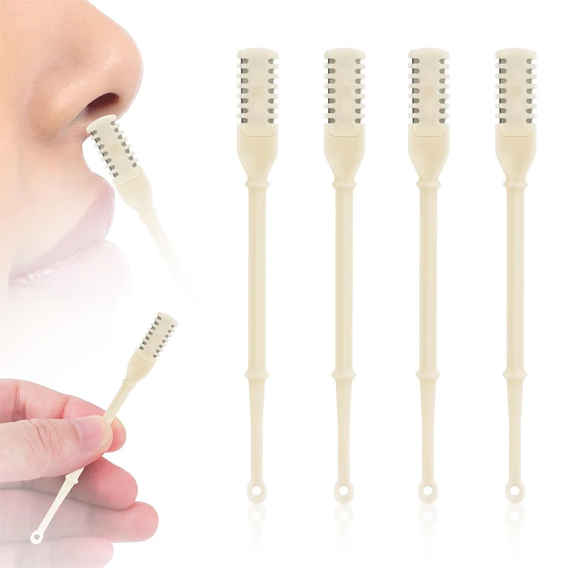 4Pcs New Nasal Hair Cutter Nose Hair Trimmer 2-in-1 Manual Nostril Hair Removal Tool Double Sided Blade Hair Removal Accessory