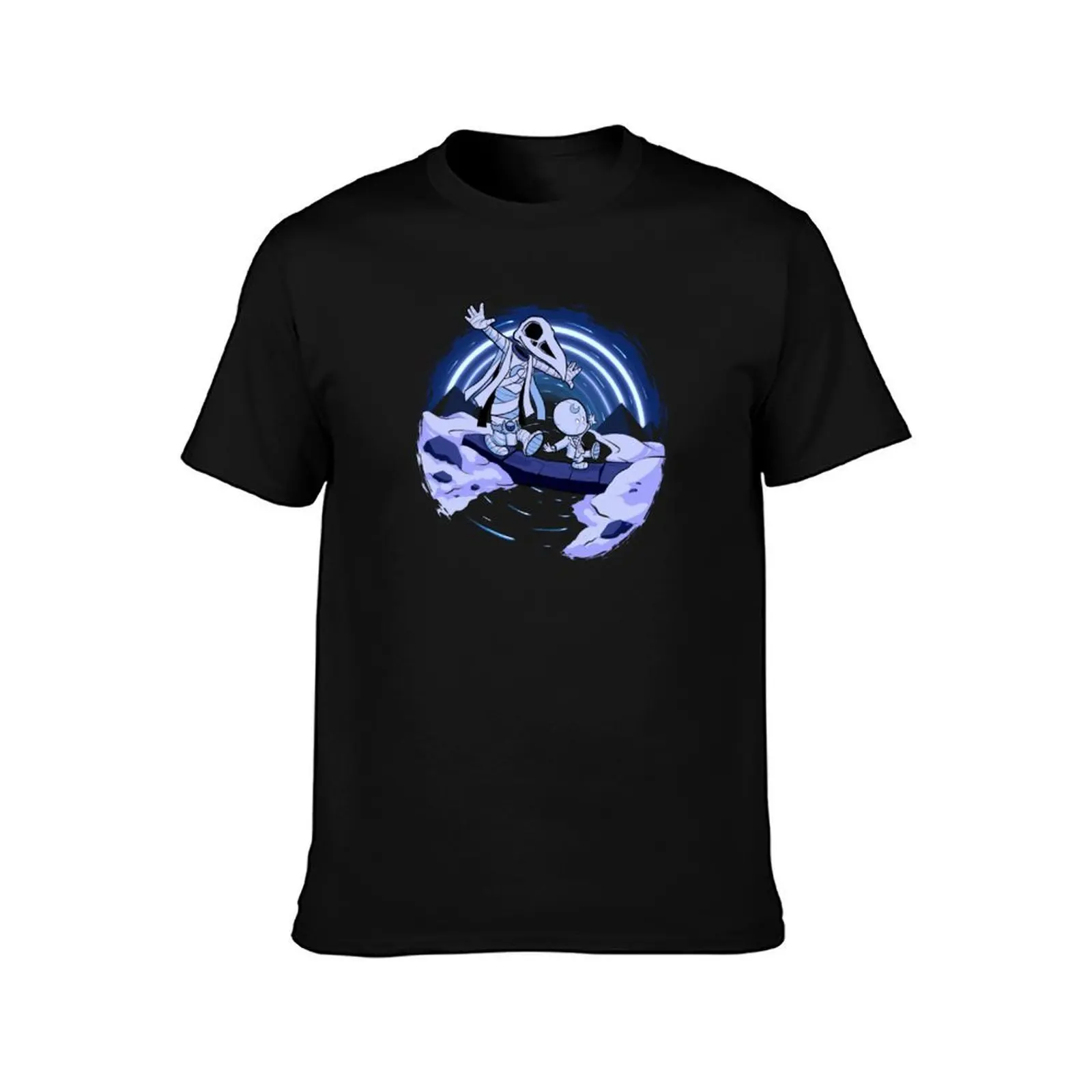 Steven and Khonshu T-Shirt, Summer Casual Cotton Tee, Oversized Streetwear Tops, Vintage Graphic Print, Loose Fit Short Sleeve