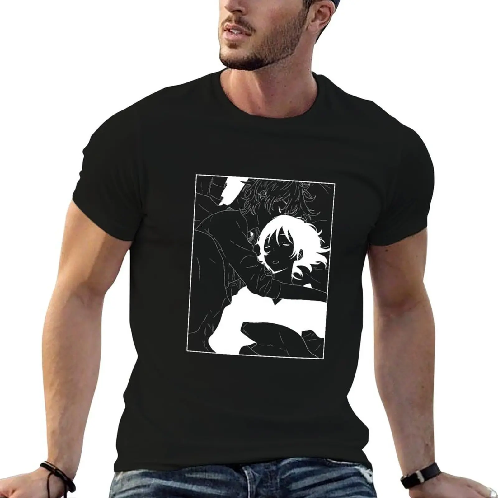 The stranger by the beach panel T-Shirt blacks funny gifts men t shirt